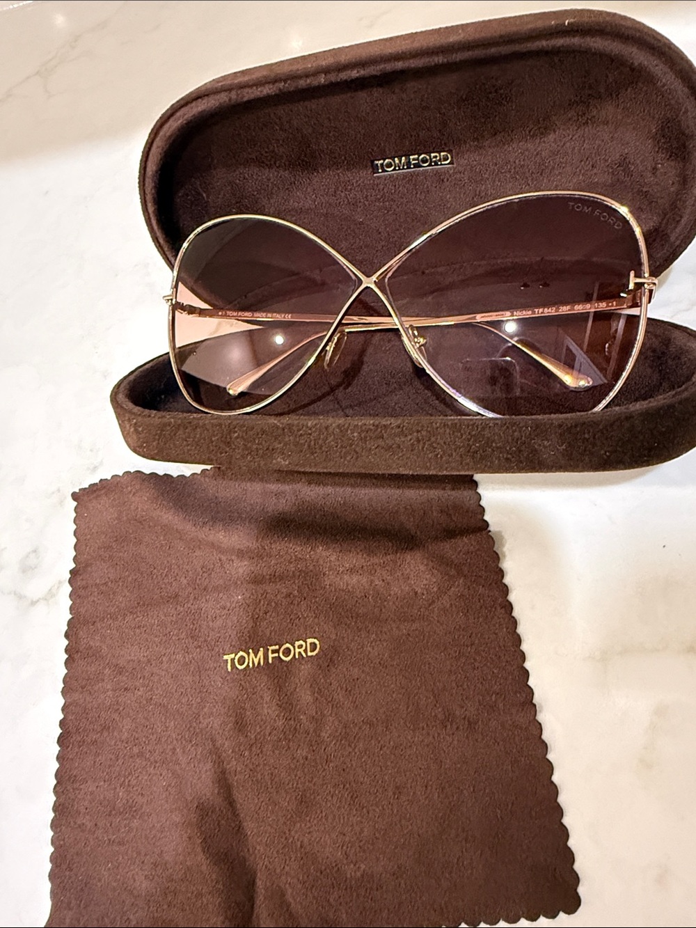 Tom Ford Women's Gold Frame Brown Gradient Lens Sunglasses